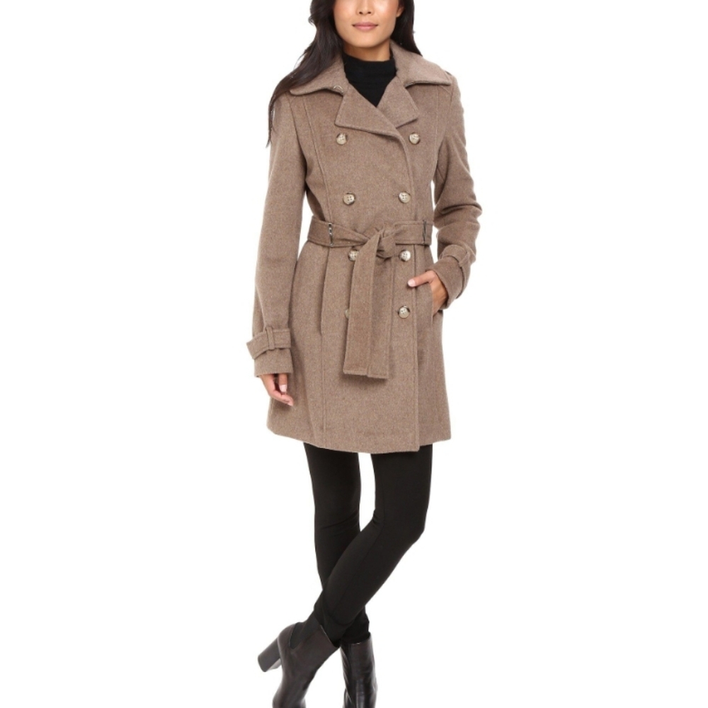 Calvin Klein Double-Breasted Belted Trench Coat